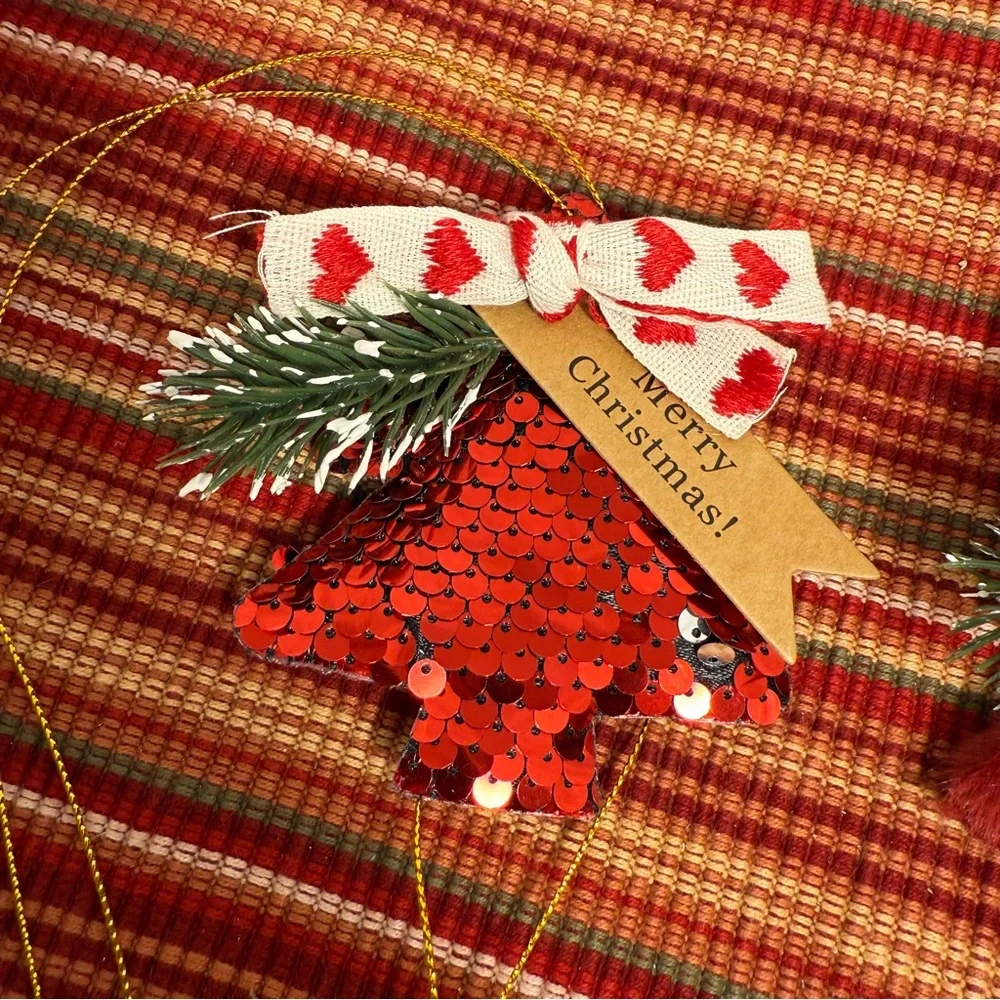 NWT Christmas Tree Ornaments Plush Decoration Bells Hanging Gift Wind Chimes